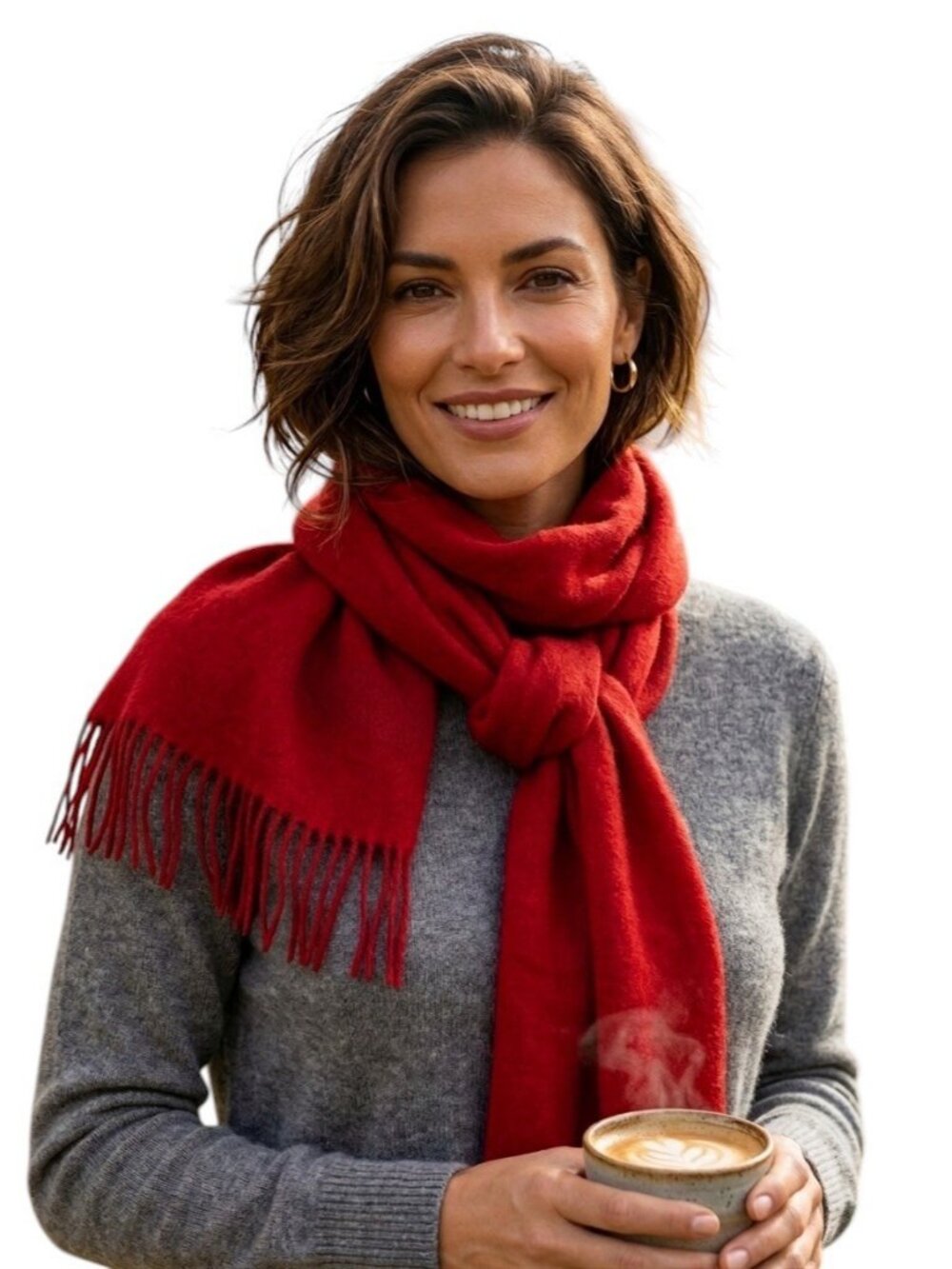 Alicia Adams Alpaca Scarf Red 100% Baby Alpaca Wool Peru Luxury Hypoallergenic